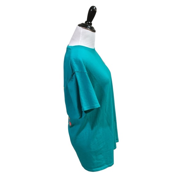 Love & Pineapples Women's M Medium Crewneck T-Shirt "Pet all the Dogs" Turquoise - Picture 4 of 7